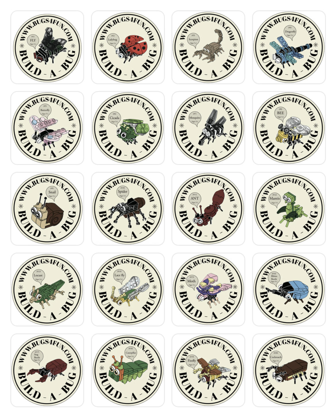 Build-A-Bug: by Bugs4Fun • Special Selection • (Random)     Mystery Pick - Insect Brick Kit